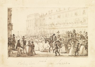Robespierre und seine Komplizen werden zur Hinrichtung geführt, 1794 von Pierre Antoine Demachy