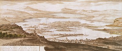 The Town of Mexico, från "Voyages aux Regions Equinoxales du Nouveau Continent" av Alexander von Humboldt (1769-1859) 1810 av Pierre Antoine Marchais