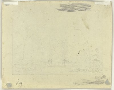 Blad med skisser av Pierre Antoine Mongin