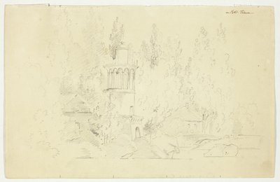 Vy över parken vid Versailles: Petit Frianon av Pierre Antoine Mongin