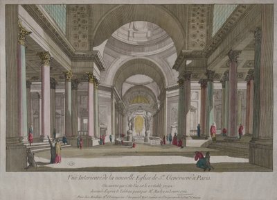 Utsikt över det inre av Pantheon i Paris av Pierre Antoine de Machy