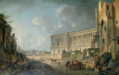 Utsikt över Louvren, c1743-1807 av Pierre Antoine de Machy