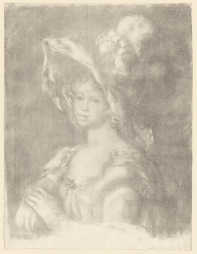 Amélie Laurent Dieterlé, ca 1899 (litografi på offwhite-vävt papper) av Pierre Auguste Renoir