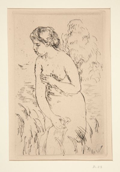 Baigneuse debut, ? mi-jambes (stående badare, ner till knäna) av Pierre Auguste Renoir