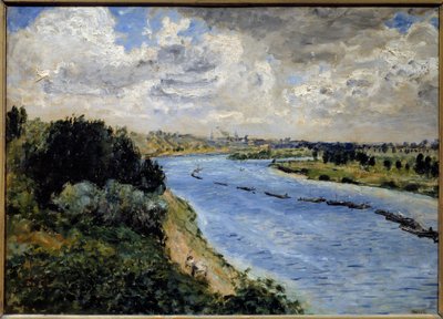 Pråm på Seine. Målning av Pierre Auguste Renoir (1841-1919) av Pierre Auguste Renoir