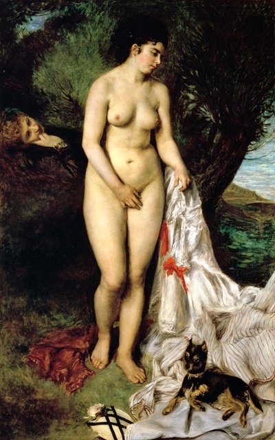 Bather Badaren med en grip, 1870 av Pierre Auguste Renoir