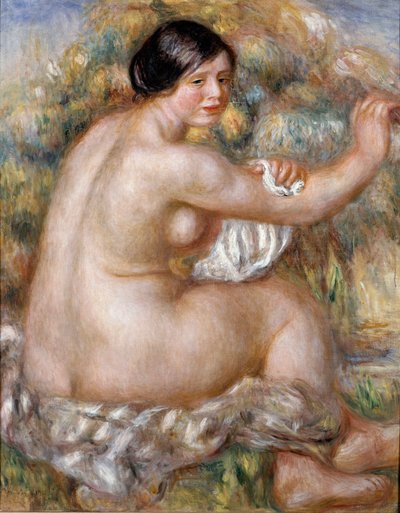 Stor naken sittande. Målning av Pierre Auguste RENOIR (1841-1919) av Pierre Auguste Renoir