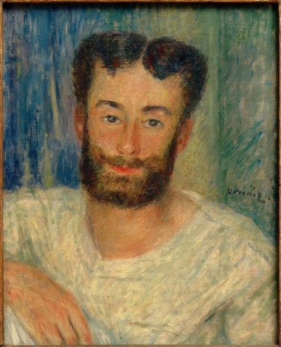 Porträtt av en skäggig ung man med en väst utskuren (The Bougival Rower) av Pierre Auguste Renoir