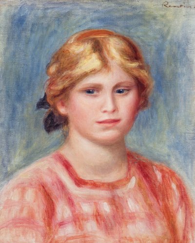 Byst av en kvinna med en rosa blus, 1905 av Pierre Auguste Renoir