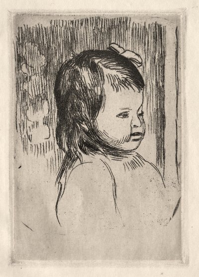 Byst av ett barn, vänd åt höger. av Pierre Auguste Renoir