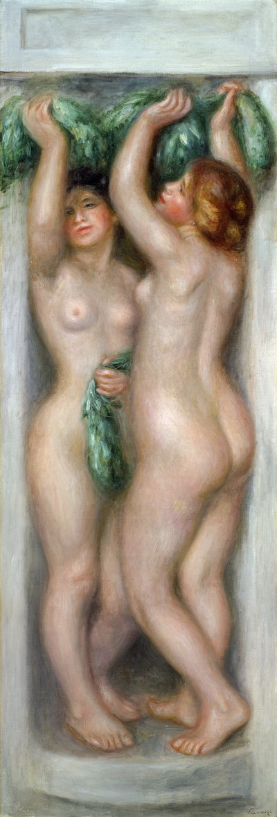 Karyatider, ca 1910 (olja på panel) av Pierre Auguste Renoir