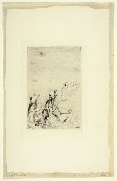 Barn på stranden, Berneval av Pierre Auguste Renoir
