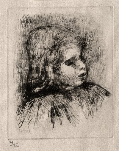 Claude Renoir, tre fjärdedelar till höger, 1908. av Pierre Auguste Renoir