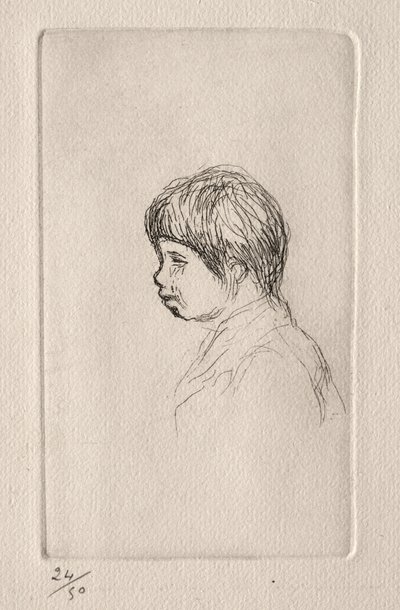 Claude Renoir, konstnärens son, i profil av Pierre Auguste Renoir
