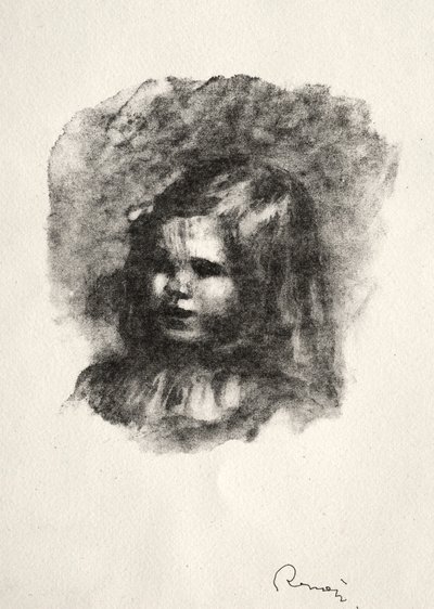 Claude Renoir, svängde till vänster. av Pierre Auguste Renoir