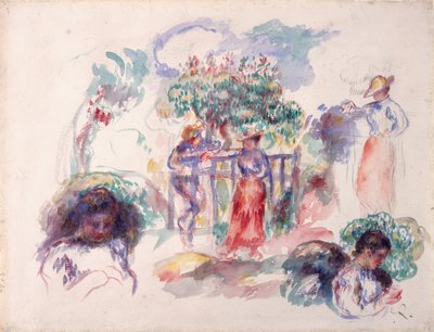 Figurer under ett träd, 1880-82. av Pierre Auguste Renoir