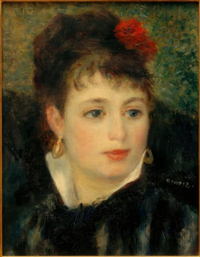 Kvinna med ros av Pierre Auguste Renoir