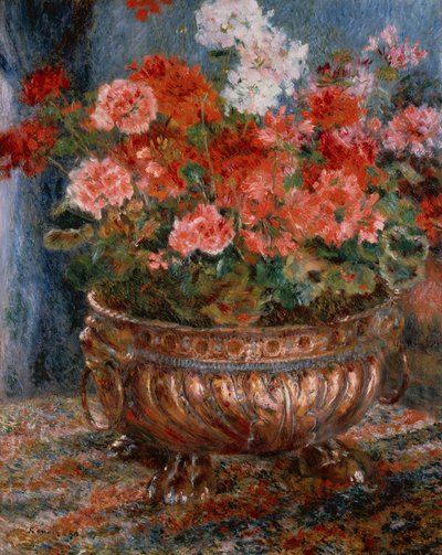 Geranien in einem Kupferbecken von Pierre Auguste Renoir