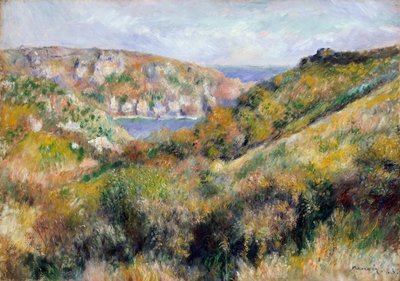 Kullar runt bukten Moulin Huet, Guernsey, 1883. av Pierre Auguste Renoir