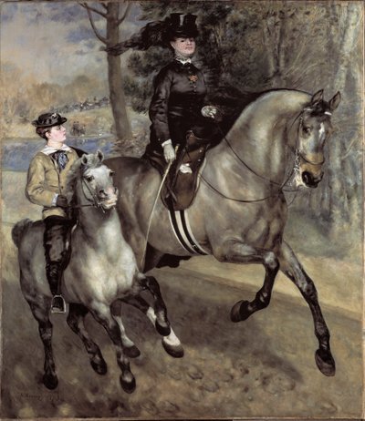 Ryttare (eller ridtur) vid Bois de Boulogne. Målning av Pierre Auguste Renoir (Pierre-Auguste av Pierre Auguste Renoir