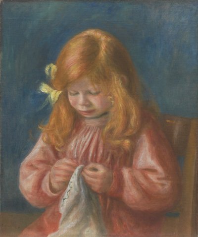 Jean Renoir sömnad, 1899-1900 av Pierre Auguste Renoir
