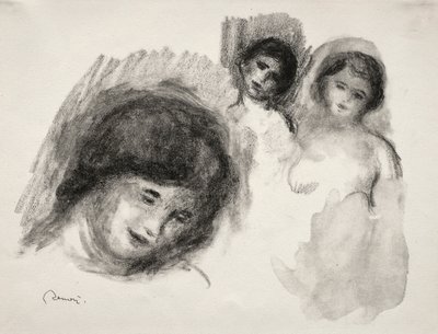 Stenen med tre skisser. av Pierre-Auguste Renoir