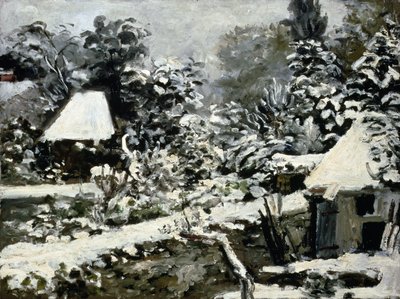 Landskap, snöeffekt, c.1868 av Pierre Auguste Renoir