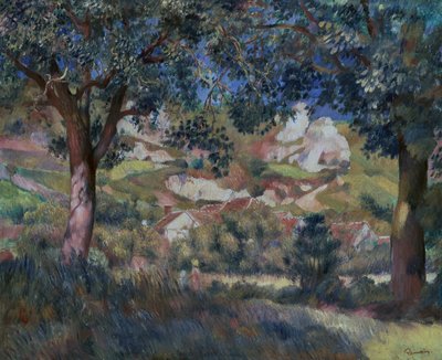 Landskap i La Roche Guyon, ca 1887 (olja på duk) av Pierre Auguste Renoir