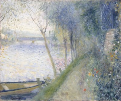 Landskap vid kanten av Seine med Pont d"Argenteuil av Pierre Auguste Renoir