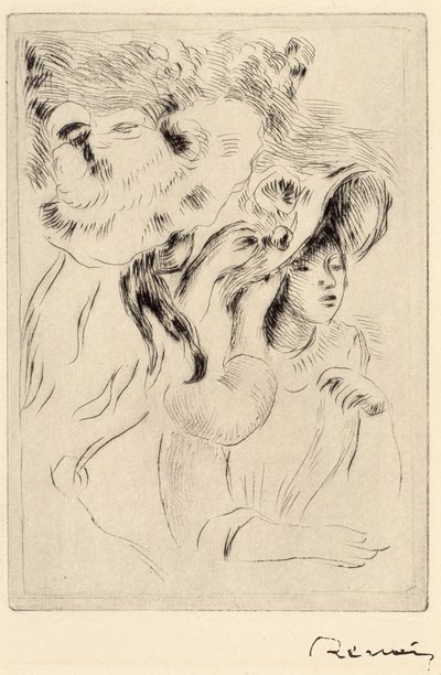 Le Chapeau Epignele, Hut anstecken von Pierre Auguste Renoir