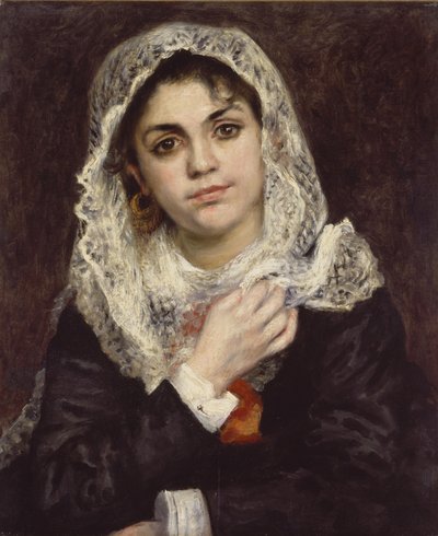 Lise i en vit sjal, ca 1872 av Pierre Auguste Renoir