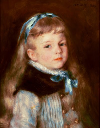Mademoiselle Grimprel med det blåa bandet av Pierre Auguste Renoir