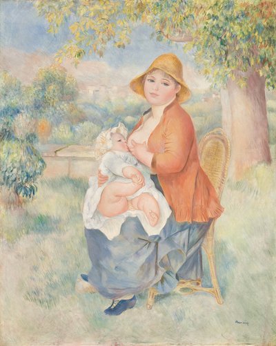 Mutterschaft oder Frau, die ihr Kind stillt (Madame Renoir und ihr Sohn) von Pierre-Auguste Renoir