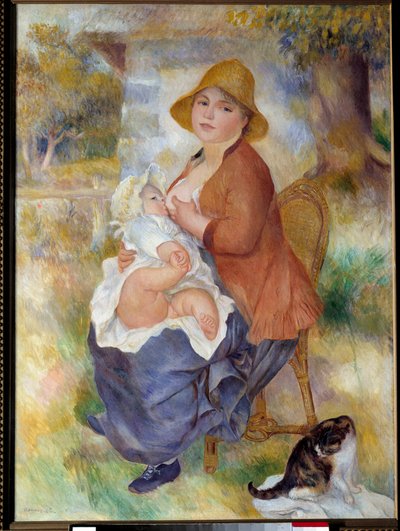 Moderskap säger också barnet i bröstet. Målning av Pierre Auguste Renoir (1841-1919) av Pierre Auguste Renoir