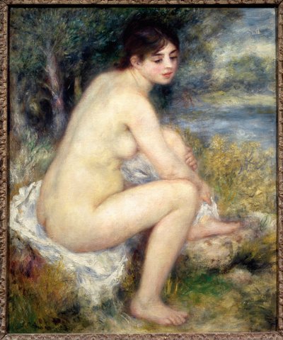 Naken kvinna i ett landskap av Pierre Auguste Renoir