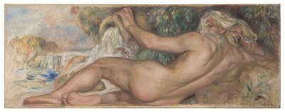 Naken i ett landskap eller floden av Pierre Auguste Renoir