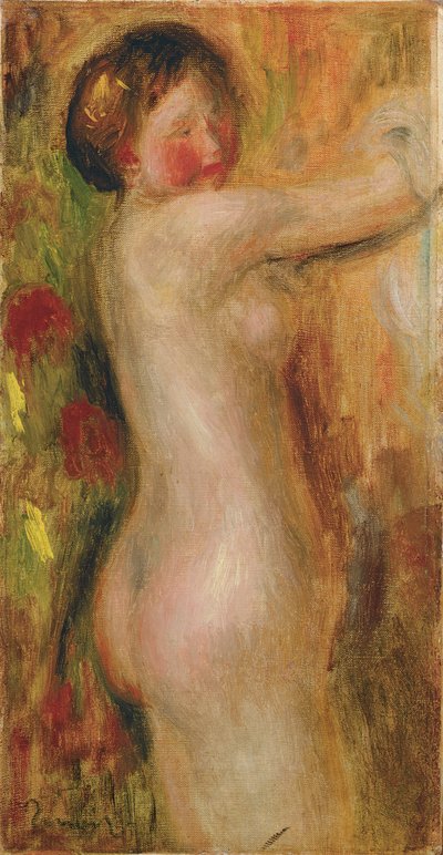 Naken med höjd arm av Pierre Auguste Renoir