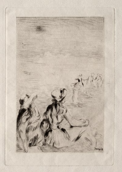 På stranden i Berneval av Pierre-Auguste Renoir