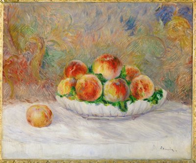 Peches (olja på duk) av Pierre Auguste Renoir
