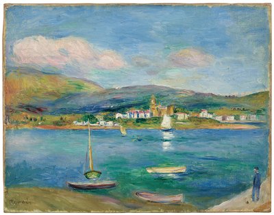 Fiskehamn, utsikt över Hondarribia från Hendaye, 1895 av Pierre Auguste Renoir