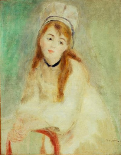Porträtt av en ung kvinna. Symfoni i vitt av Pierre Auguste Renoir