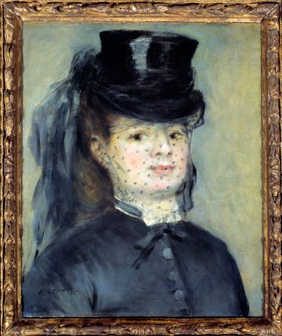 Porträtt av Madame Darras, född Henriette Oudiette, hustru till kapten Paul Darras (Studie för Amazonas 1873) av Pierre Auguste Renoir