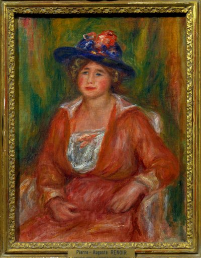 Porträtt av sittande kvinna Målning av Pierre Auguste Renoir (1841-1919) Dim 0,35 x 0,27 m Paris musee du Louvren Obligatoriskt omnämnande: Donation Helene et Victor Lyon av Pierre Auguste Renoir