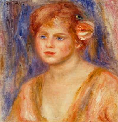 Porträtt av en ung flicka av Pierre Auguste Renoir