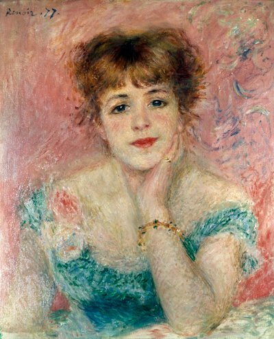 Porträtt av skådespelerskan Jeanne Samary, 1877. av Pierre Auguste Renoir