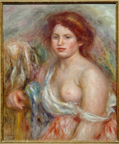 Porträtt av modellen i byst Målning av Pierre Auguste Renoir av Pierre Auguste Renoir