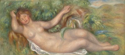 Liggande naken; La source, 1902 av Pierre Auguste Renoir