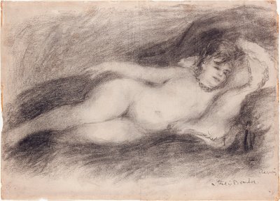 Liggande naken, c.1903-7 av Pierre Auguste Renoir