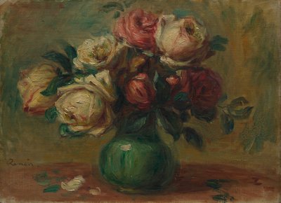 Rosor i en vas, ca. 1890. av Pierre Auguste Renoir