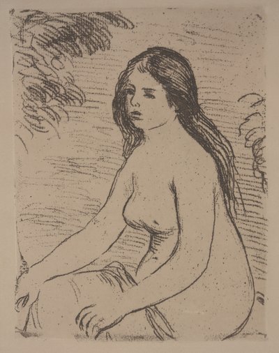 Sittande Kvinna Naken av Pierre Auguste Renoir